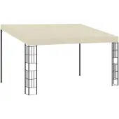 vidaXL Wandprieel 3x4 m stof crèmekleurig