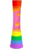 Fisura Lavalamp - Regenboog Basis - Oranje / Roze Lava