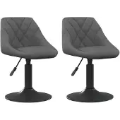 vidaXL Eetkamerstoelen draaibaar 2 st fluweel donkergrijs