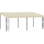 vidaXL Wandprieel 3x6 m stof crèmekleurig
