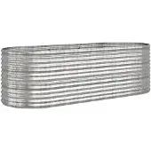 vidaXL Verhoogde plantenbak, verzinkt staal, 224x80x68 cm, zilverkleurig