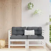 vidaXL Tuinhoekbanken 2 st massief grenenhout wit
