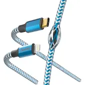 Hama Reflective, 1,5 meter, Lightning, USB-C, Samec, Samec, Blauw