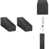 vidaXL Ligbedhoezen 2 st met 12 oogjes 200x65x35/60 cm polyetheen