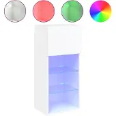 vidaXL Tv-meubel met LED-verlichting 40,5x30x90 cm wit