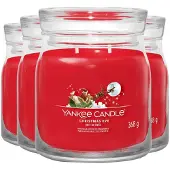 Yankee candle 4x Geurkaars Medium Jar Christmas Eve 368 Gr