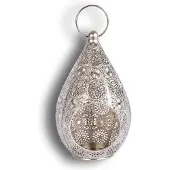 Discountershop Romantische Zilveren Kaarshouder | Theelichthouder met Oosters Design | Ideaal als Valentijnscadeau voor Haar | 22cm x 17.5cm
