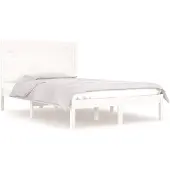 vidaXL Bedframe massief hout wit 140x190 cm