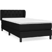 vidaXL Boxspring met matras stof zwart 80x200 cm