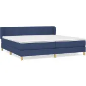 vidaXL Boxspring met matras stof blauw 200x200 cm