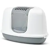 Savic hoek kattenbak nestor grijs / wit 58,5x45,5x40 cm