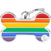 My Family Rainbow Big Bone Naamplaatje Voor Huisdieren