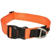 Rogz Classic Afsluitbare Reflecterende Halsband Oranje XXL (XXL, Hond, Hondensport), Kraag + Leiband