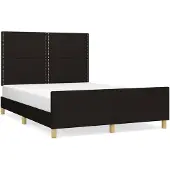 vidaXL Bedframe zonder matras, zwart, 140x200 cm, stof
