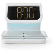 Nedis digitale wekker met Fast Charging draadloze lader met Qi Wireless Charging technologie - 2A / wit