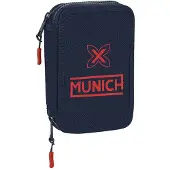 Safta Dubbele etui Munich Flash Marineblauw 12.5 x 19.5 x 4 cm (28 Onderdelen)