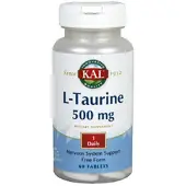 Kal L-taurine 500mg Amino Acid 60 Tablets Transparant