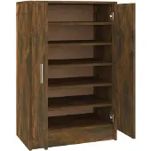 vidaXL Schoenenkast 60x35x92 cm bewerkt hout gerookt eikenkleurig
