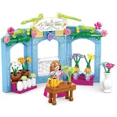 Sluban Village Periode Bloemisterij bouwspeelgoed kinderen vanaf 6 jaar – Constructiespeelgoed modelbouw bloemenwinkel – bouwdoos met 154 bouwstenen en 1 minifiguur – M38-B0905