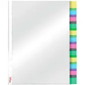 Esselte Premium Index Showtas A4 - 0,13mm PP - 12 Showtassen met Tabs - Transparant