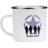 Fostex Emaille beker soldaten wit - Brothers in Arms