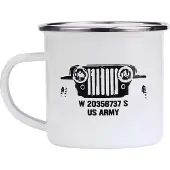 Fostex Emaille beker leger wit - US Army Jeep
