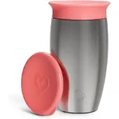 Munchkin Roestvrijstalen Drinkbeker - Miracle 360° Sippy Cup - Koelt tot 10 uur - Anti-Lek Drinkbeker - 266ml - Roze - Vanaf 12 Maanden
