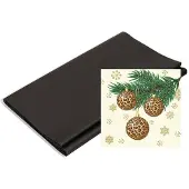 Duni Kerst thema tafel set met luipaard print zwart - Feestservetten