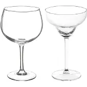 Secret De Gourmet Cocktailglazen set - gin/margarita glazen - 11x stuks - Drinkglazen