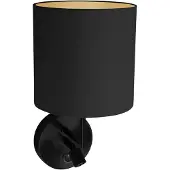Steinhauer Wandlamp Noor 1562ZW Zwart met leeslampje