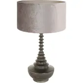 Steinhauer Lampvoet Bois 3758ZW zwart bruin met grijs taupe velours kap