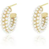 Oozoo Gold coloured earrings with pearls