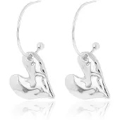 Oozoo Silver coloured earrings with heart