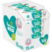Pampers Sensitive babydoekjes, 15 x 80 stuks (1200 stuks)