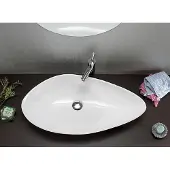 Sapho Ovali waskom asymmetrisch 74x38.5cm wit glans