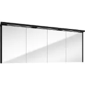 Fontana Grado spiegelkast met verlichting 157cm 4 deuren zwart mat