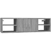 vidaXL Wandschap 102x30x29 cm bewerkt hout grijs sonoma eikenkleurig