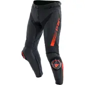 Dainese Super Speed S26, leren broek ,Zwart/Neon-Rood ,54
