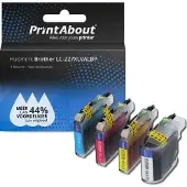 PrintAbout Inktcartridge LC-227XLVALBP 4-kleuren Multipack Hoge capaciteit geschikt voor Brother