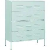 vidaXL Ladekast 80x35x101,5 cm staal mintkleurig