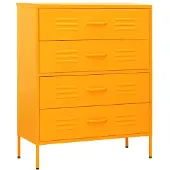 vidaXL Ladekast 80x35x101,5 cm staal mosterdgeel