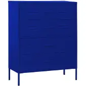 vidaXL Kommode, marineblauw, 80x35x101,5 cm, staal