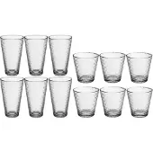 Secret De Gourmet Set 12x stuks Benit-serie water/drink glazen 250 en 340 ml van glas - Drinkglazen