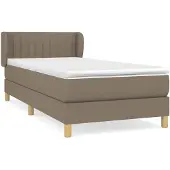 vidaXL Boxspring met matras stof taupe 100x200 cm