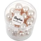 Rayher Hobby 35x stuks roze parel glaskralen 10 mm - Hobbykralen