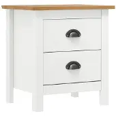 vidaXL Nachtkastje Hill 46x35x49,5 cm massief grenenhout wit
