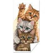 PosterMonkey Poster Katten - Illustratie - Huisdieren - Poes - 20x40 cm