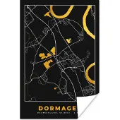 PosterMonkey Poster Stadskaart – Plattegrond – Duitsland – Goud – Dormagen – Kaart - 60x90 cm