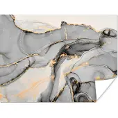 PosterMonkey Poster Marmer - Goud - Grijs - 40x30 cm