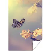 PosterMonkey Poster Vlinders - Bloesem - Tak - Boom - 60x90 cm